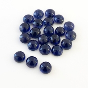 33.85 Carat Iolite 7mm Smooth Round Shape A Grade Cabochons Parcel - Total 22 Pcs.