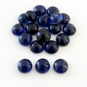25.50 Carat Iolite 7mm Smooth Round Shape A Grade Cabochons Parcel - Total 20 Pcs.