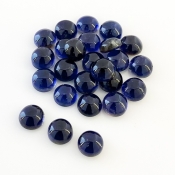 36.35 Carat Iolite 7mm Smooth Round Shape A Grade Cabochons Parcel - Total 25 Pcs.