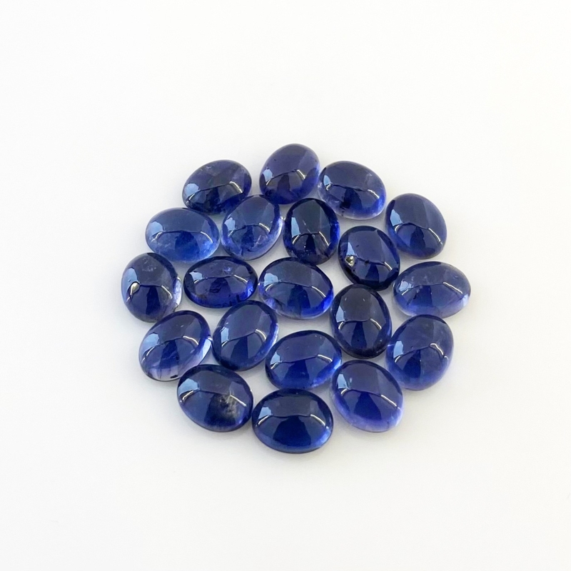 36.75 Carat Iolite 9x7mm Smooth Oval Shape A Grade Cabochons Parcel - Total 20 Pcs.