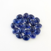 36.75 Carat Iolite 9x7mm Smooth Oval Shape A Grade Cabochons Parcel - Total 20 Pcs.