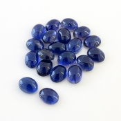 36.75 Carat Iolite 9x7mm Smooth Oval Shape A Grade Cabochons Parcel - Total 20 Pcs.
