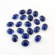 36.75 Carat Iolite 9x7mm Smooth Oval Shape A Grade Cabochons Parcel - Total 20 Pcs.