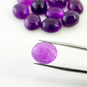 112.10 Cts. African Amethyst 14x12mm Smooth Oval Shape A Grade Cabochons Parcel - Total 12 Pcs.
