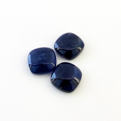 28 Cts. Iolite 14mm Smooth Square Cushion Shape A Grade Cabochons Parcel - Total 3 Pcs.