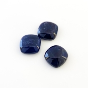 28 Cts. Iolite 14mm Smooth Square Cushion Shape A Grade Cabochons Parcel - Total 3 Pcs.