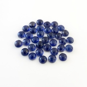 49.65 Cts. Iolite 7mm Smooth Round Shape A Grade Cabochons Parcel - Total 35 Pcs.