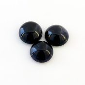 19.65 Carat Iolite 12-13mm Smooth Round Shape A Grade Cabochons Parcel - Total 3 Pcs.