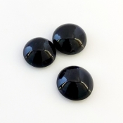 19.65 Carat Iolite 12-13mm Smooth Round Shape A Grade Cabochons Parcel - Total 3 Pcs.