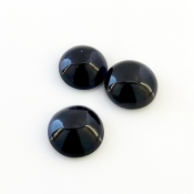 19.65 Carat Iolite 12-13mm Smooth Round Shape A Grade Cabochons Parcel - Total 3 Pcs.