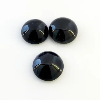 19.65 Carat Iolite 12-13mm Smooth Round Shape A Grade Cabochons Parcel - Total 3 Pcs.