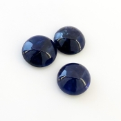 21.20 Carat Iolite 13-14mm Smooth Round Shape A Grade Cabochons Parcel - Total 3 Pcs.