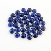 45 Carat Iolite 7mm Smooth Round Shape A Grade Cabochons Parcel - Total 38 Pcs.