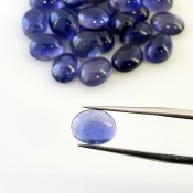48.40 Carat Iolite 9x7mm Smooth Oval Shape A Grade Cabochons Parcel - Total 27 Pcs.