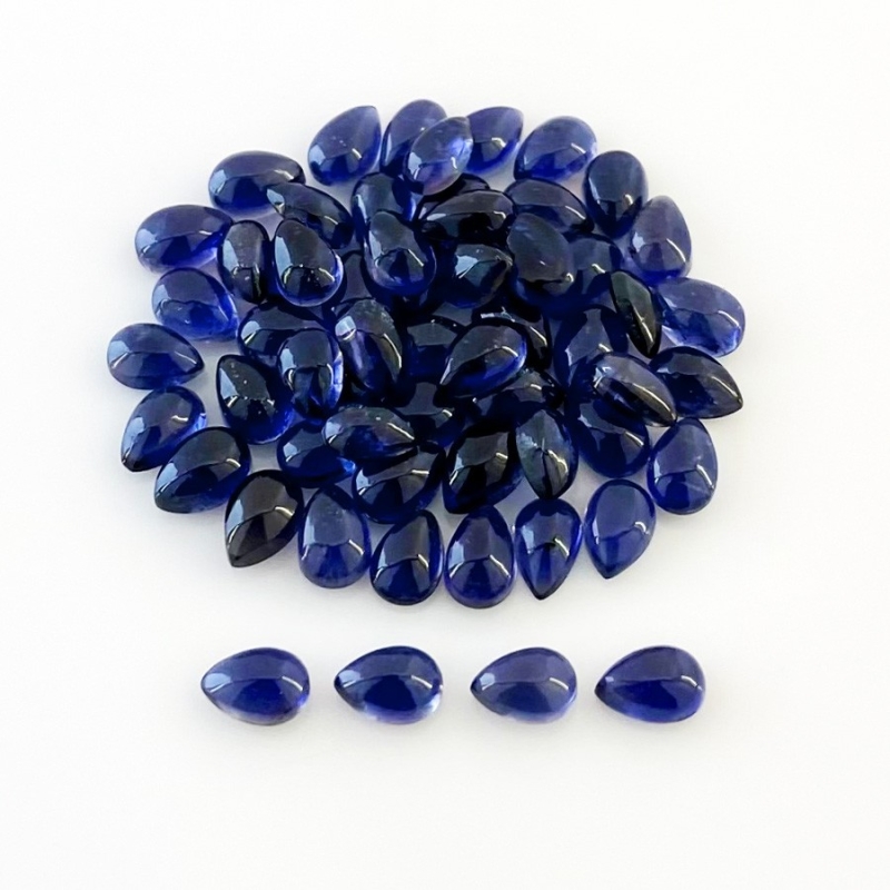 27.05 Carat Iolite 6x4mm Smooth Pear Shape A Grade Cabochons Parcel - Total 60 Pcs.