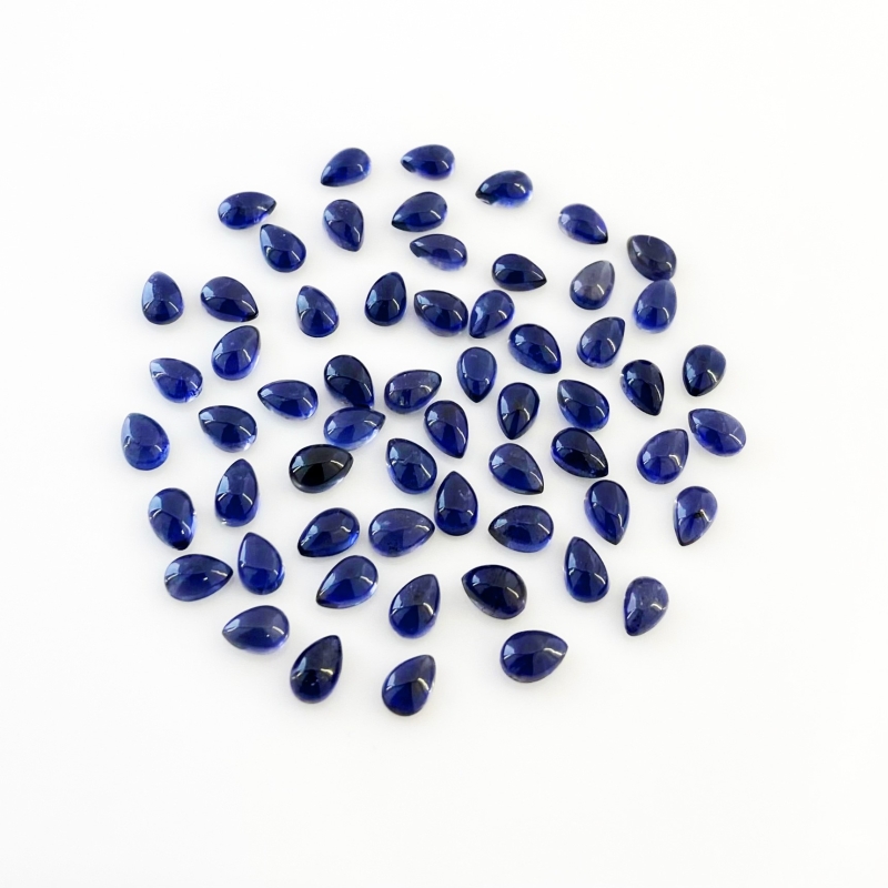 27.05 Carat Iolite 6x4mm Smooth Pear Shape A Grade Cabochons Parcel - Total 60 Pcs.