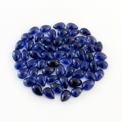 27.05 Carat Iolite 6x4mm Smooth Pear Shape A Grade Cabochons Parcel - Total 60 Pcs.