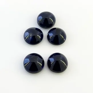 23.30 Carat Iolite 11mm Smooth Round Shape A Grade Cabochons Parcel - Total 5 Pcs.