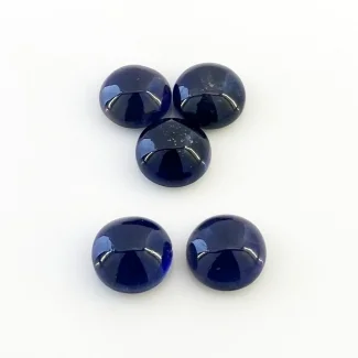 23.65 Carat Iolite 11mm Smooth Round Shape A Grade Cabochons Parcel - Total 5 Pcs.