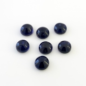 27.45 Carat Iolite 10mm Smooth Round Shape A Grade Cabochons Parcel - Total 7 Pcs.