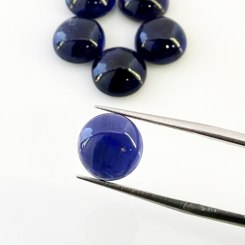 20.10 Carat Iolite 10mm Smooth Round Shape A Grade Cabochons Parcel - Total 6 Pcs.
