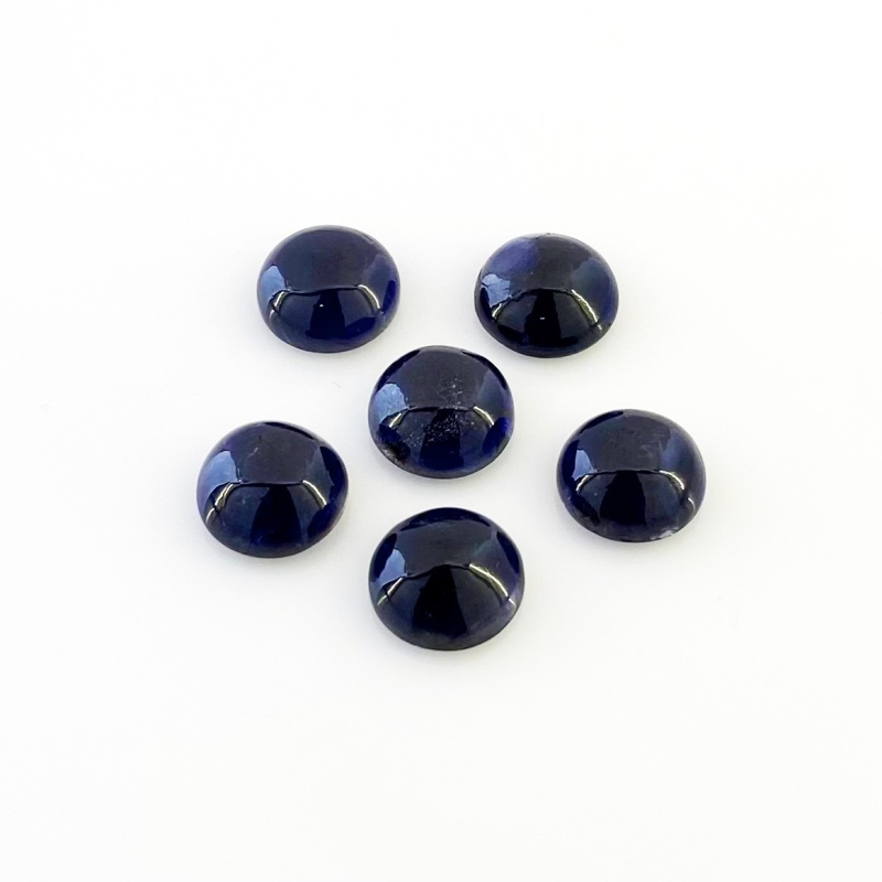 20.10 Carat Iolite 10mm Smooth Round Shape A Grade Cabochons Parcel - Total 6 Pcs.