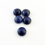 19.75 Carat Iolite 10mm Smooth Round Shape A Grade Cabochons Parcel - Total 5 Pcs.