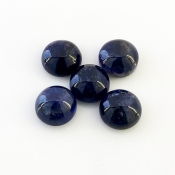 19.75 Carat Iolite 10mm Smooth Round Shape A Grade Cabochons Parcel - Total 5 Pcs.
