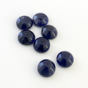 23.50 Carat Iolite 10mm Smooth Round Shape A Grade Cabochons Parcel - Total 7 Pcs.