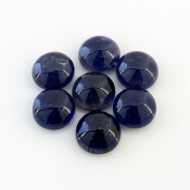 23.50 Carat Iolite 10mm Smooth Round Shape A Grade Cabochons Parcel - Total 7 Pcs.
