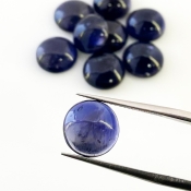 26 Carat Iolite 10mm Smooth Round Shape A Grade Cabochons Parcel - Total 9 Pcs.