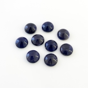 26 Carat Iolite 10mm Smooth Round Shape A Grade Cabochons Parcel - Total 9 Pcs.