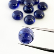 33.85 Carat Iolite 10mm Smooth Round Shape A Grade Cabochons Parcel - Total 10 Pcs.