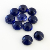 33.85 Carat Iolite 10mm Smooth Round Shape A Grade Cabochons Parcel - Total 10 Pcs.