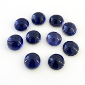 33.85 Carat Iolite 10mm Smooth Round Shape A Grade Cabochons Parcel - Total 10 Pcs.