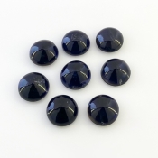26.25 Carat Iolite 10mm Smooth Round Shape A Grade Cabochons Parcel - Total 8 Pcs.