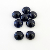 26.25 Carat Iolite 10mm Smooth Round Shape A Grade Cabochons Parcel - Total 8 Pcs.