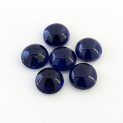 19.25 Carat Iolite 10mm Smooth Round Shape A Grade Cabochons Parcel - Total 6 Pcs.