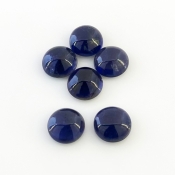 19.25 Carat Iolite 10mm Smooth Round Shape A Grade Cabochons Parcel - Total 6 Pcs.