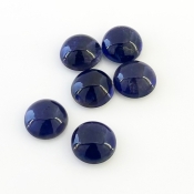 19.25 Carat Iolite 10mm Smooth Round Shape A Grade Cabochons Parcel - Total 6 Pcs.