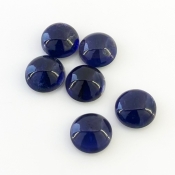 19.25 Carat Iolite 10mm Smooth Round Shape A Grade Cabochons Parcel - Total 6 Pcs.