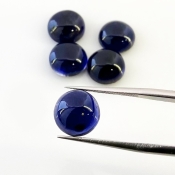 17.10 Carat Iolite 10mm Smooth Round Shape A Grade Cabochons Parcel - Total 5 Pcs.