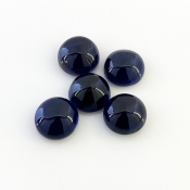 17.10 Carat Iolite 10mm Smooth Round Shape A Grade Cabochons Parcel - Total 5 Pcs.