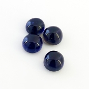 19.20 Carat Iolite 10mm Smooth Round Shape A Grade Cabochons Parcel - Total 4 Pcs.