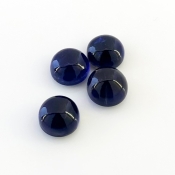 19.20 Carat Iolite 10mm Smooth Round Shape A Grade Cabochons Parcel - Total 4 Pcs.
