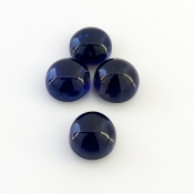 19.20 Carat Iolite 10mm Smooth Round Shape A Grade Cabochons Parcel - Total 4 Pcs.