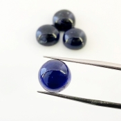 18.40 Carat Iolite 10mm Smooth Round Shape A Grade Cabochons Parcel - Total 4 Pcs.
