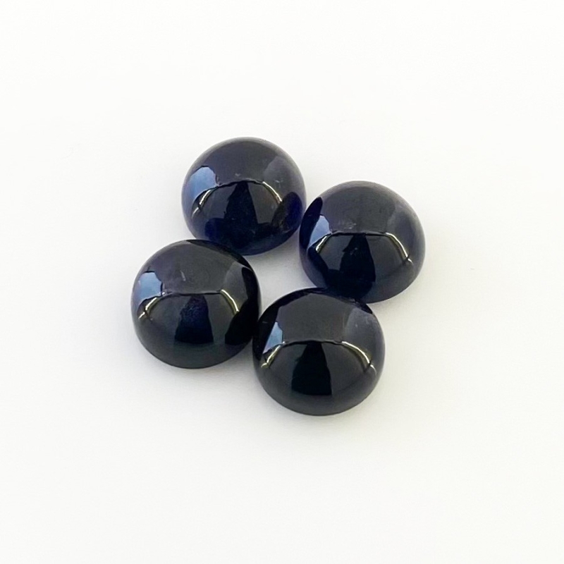 18.40 Carat Iolite 10mm Smooth Round Shape A Grade Cabochons Parcel - Total 4 Pcs.