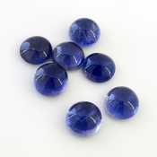 33.25 Carat Iolite 11mm Smooth Round Shape A Grade Cabochons Parcel - Total 7 Pcs.