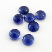 33.25 Carat Iolite 11mm Smooth Round Shape A Grade Cabochons Parcel - Total 7 Pcs.